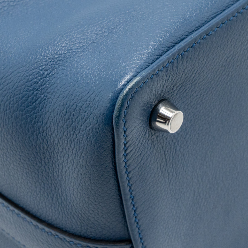 Hermes Toolbox 20 Evercolor Blue / Light Grey SHW