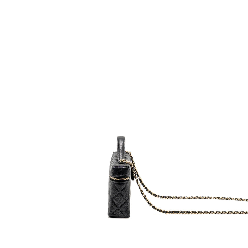 Chanel slim vanity with chain caviar black LGHW (microchip)