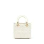 DIOR SMALL LADY DIOR LAMBSKIN WHITE LGHW