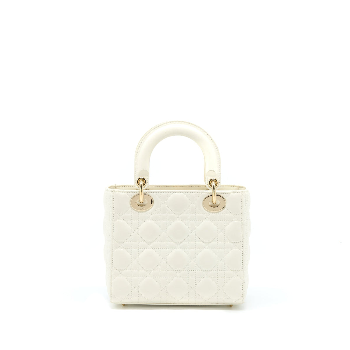 DIOR SMALL LADY DIOR LAMBSKIN WHITE LGHW