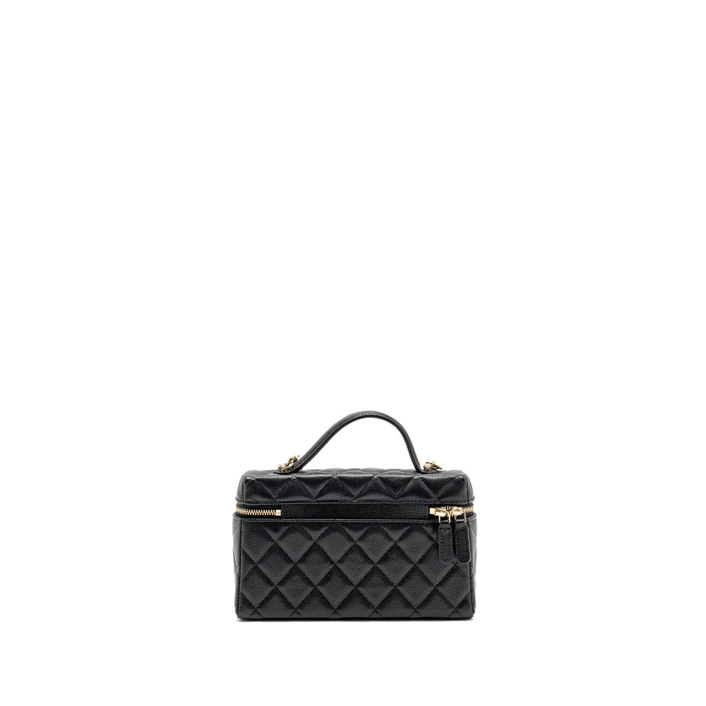 Chanel slim vanity with chain caviar black LGHW (microchip)
