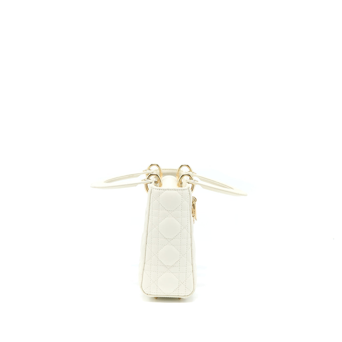 DIOR SMALL LADY DIOR LAMBSKIN WHITE LGHW