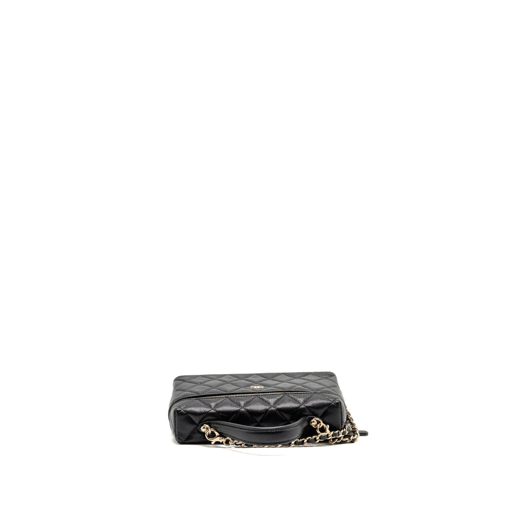 Chanel slim vanity with chain caviar black LGHW (microchip)