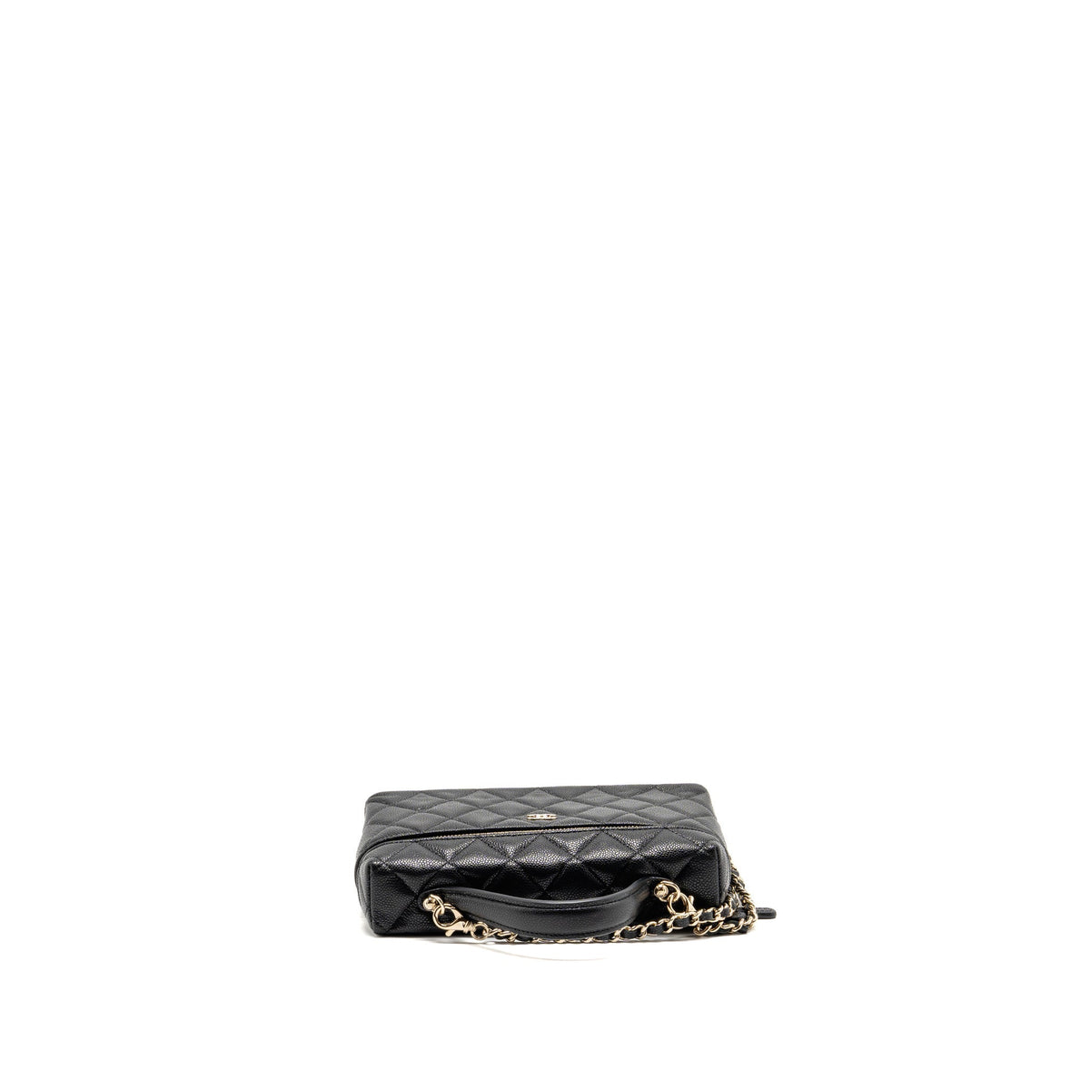 Chanel slim vanity with chain caviar black LGHW (microchip)