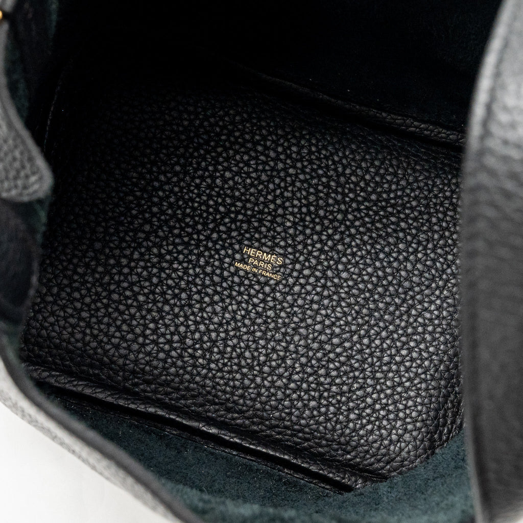 HERMES Picotin 18 Lock Bag Clemence Black GHW