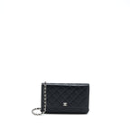 CHANEL CLASSIC WALLET ON CHAIN LAMBSKIN BLACK SHW (MICROCHIP)