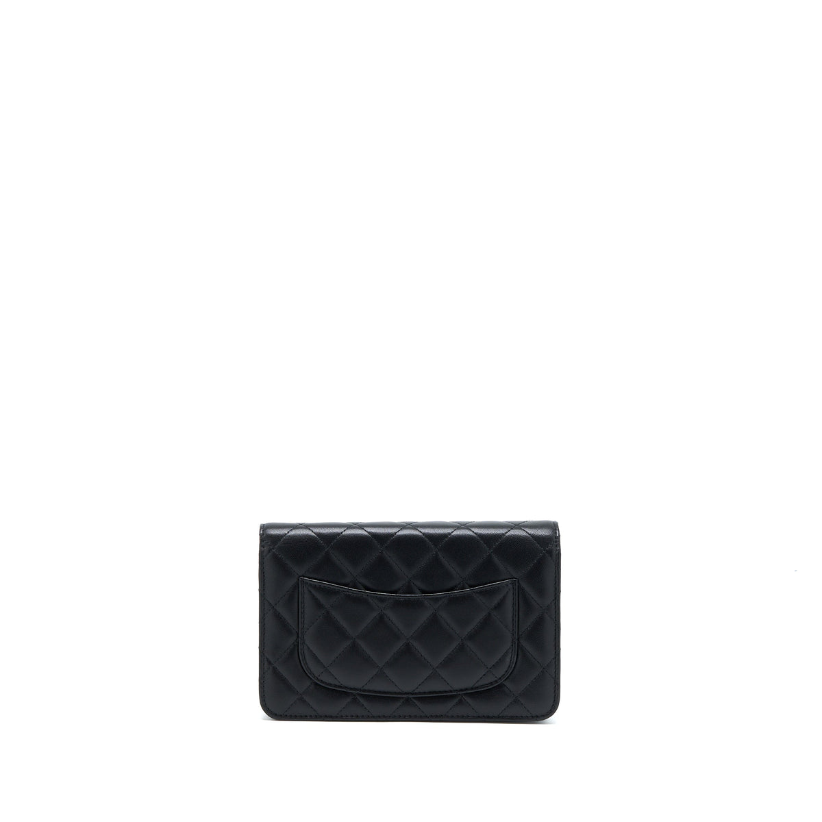 CHANEL CLASSIC WALLET ON CHAIN LAMBSKIN BLACK SHW (MICROCHIP)