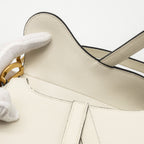 DIOR MINI SADDLE BAG CALFSKIN WHITE GHW