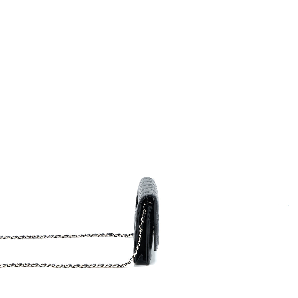 CHANEL CLASSIC WALLET ON CHAIN LAMBSKIN BLACK SHW (MICROCHIP)