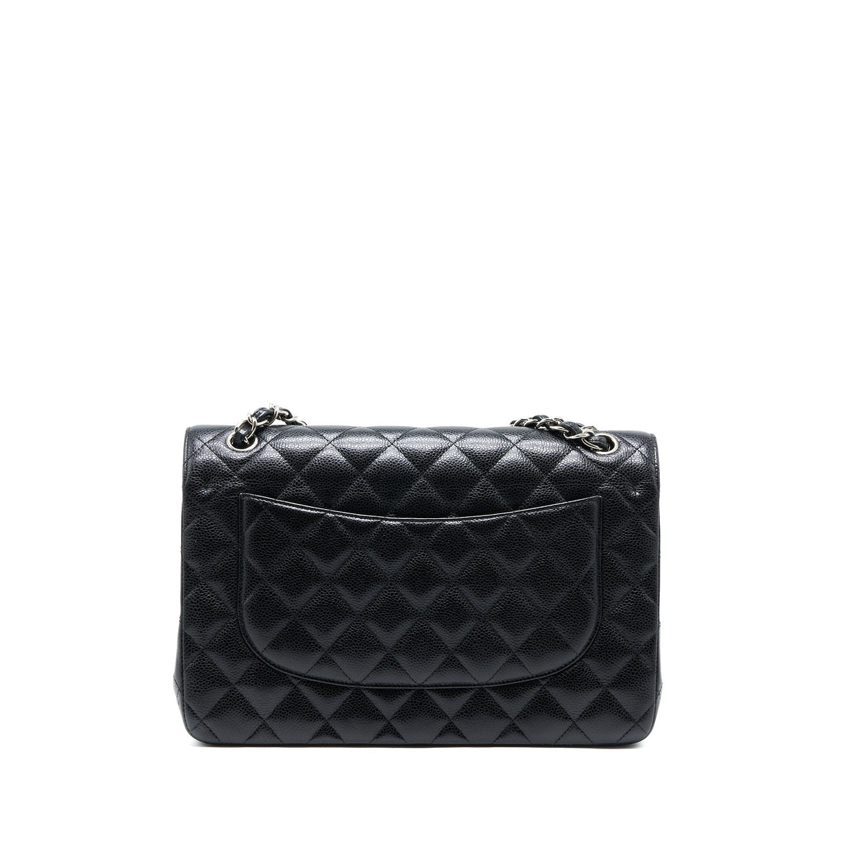 CHANEL CLASSIC JUMBO DOUBLE FLAP BAG CAVIAR BLACK SHW
