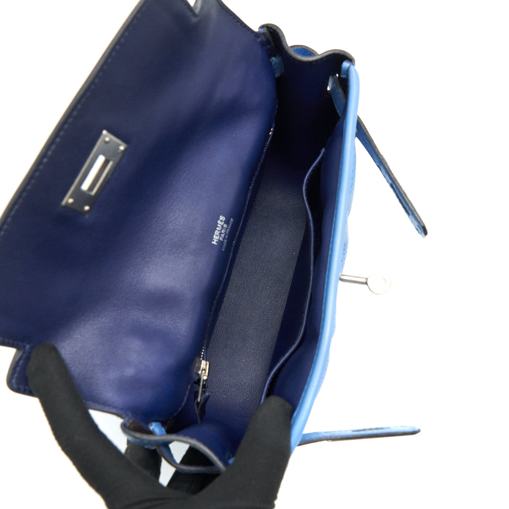 Hermes Berlin Mini Swift Blue SHW