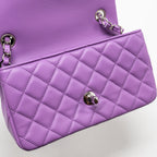CHANEL MINI RECTANGULAR FLAP BAG LAMBSKIN PURPLE SHW