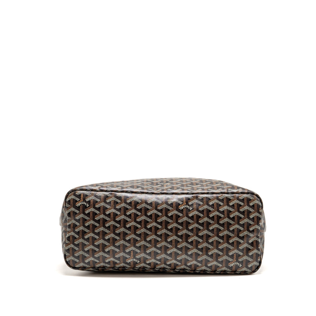 GOYARD BOHEME HOBO BAG GOYARDINE CANVAS/CALFSKIN BLACK/BROWN SHW