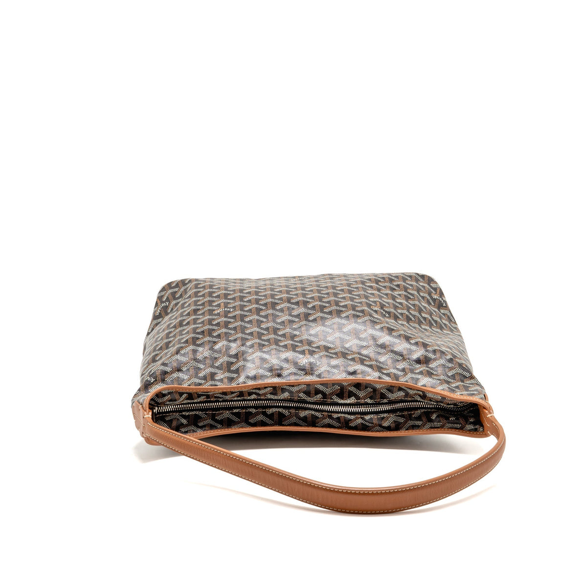 GOYARD BOHEME HOBO BAG GOYARDINE CANVAS/CALFSKIN BLACK/BROWN SHW