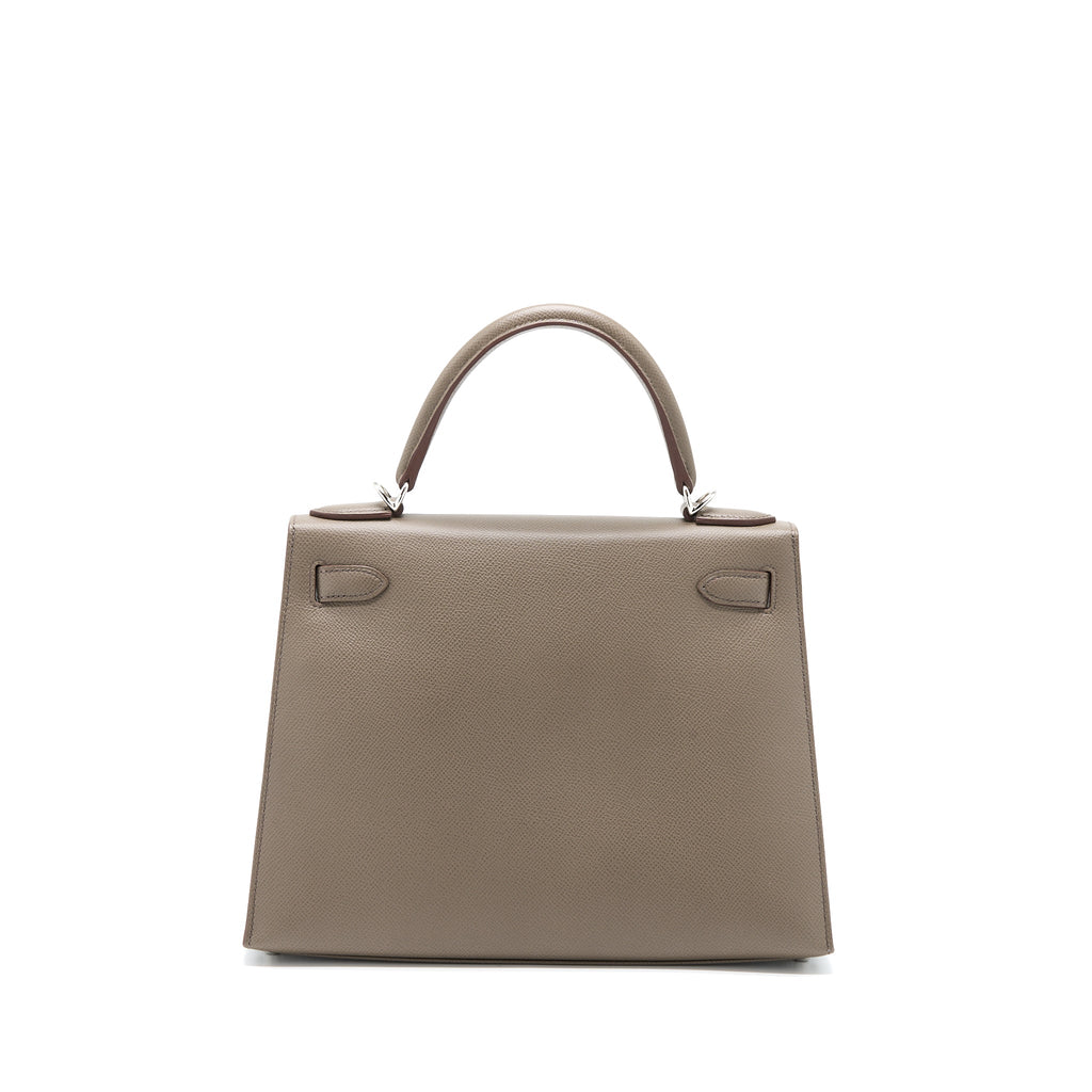 Hermes Kelly 28 Epsom 8F Gris Etain SHW