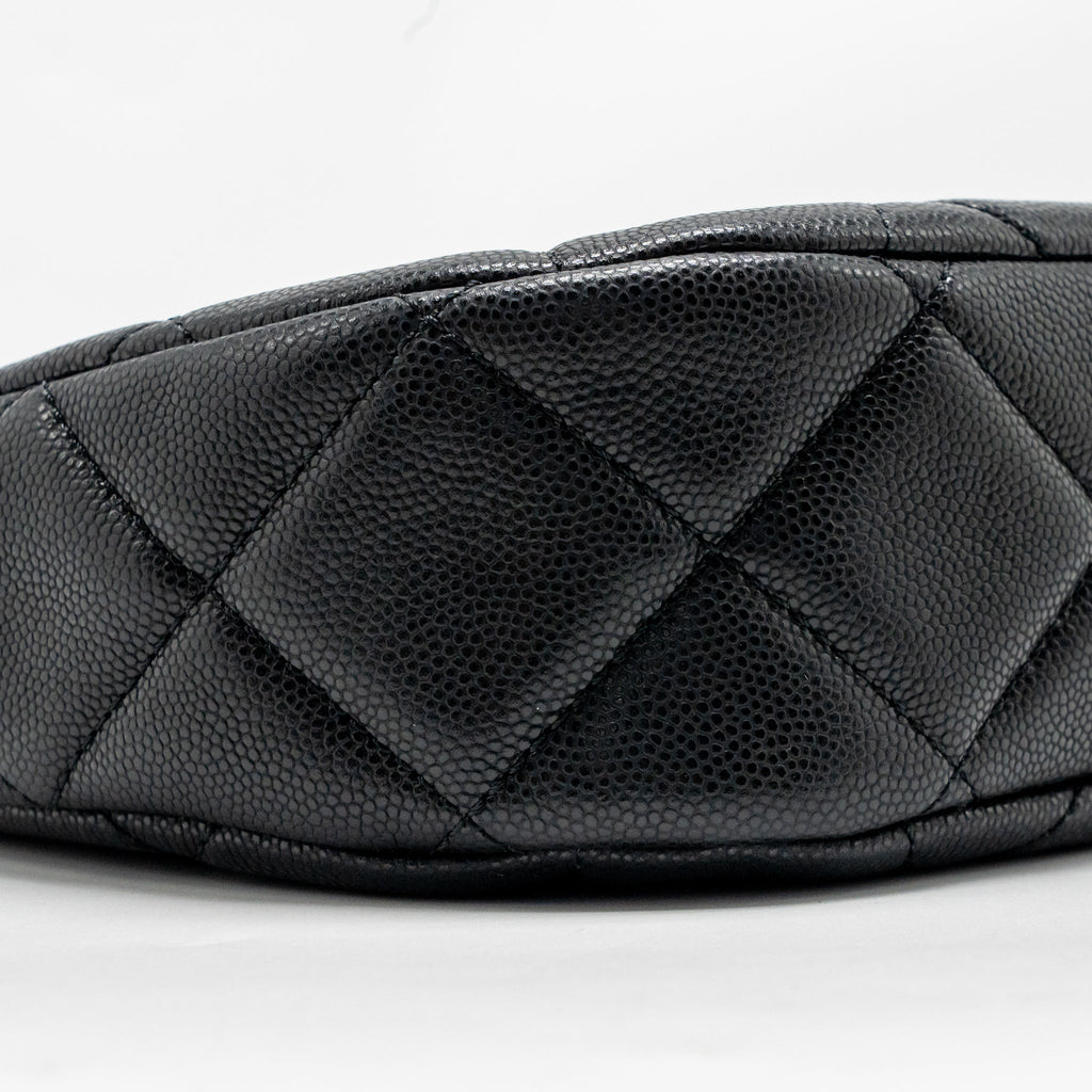 Chanel quilted hobo shoulder bag caviar black GHW (microchip)