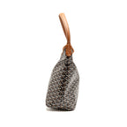 GOYARD BOHEME HOBO BAG GOYARDINE CANVAS/CALFSKIN BLACK/BROWN SHW