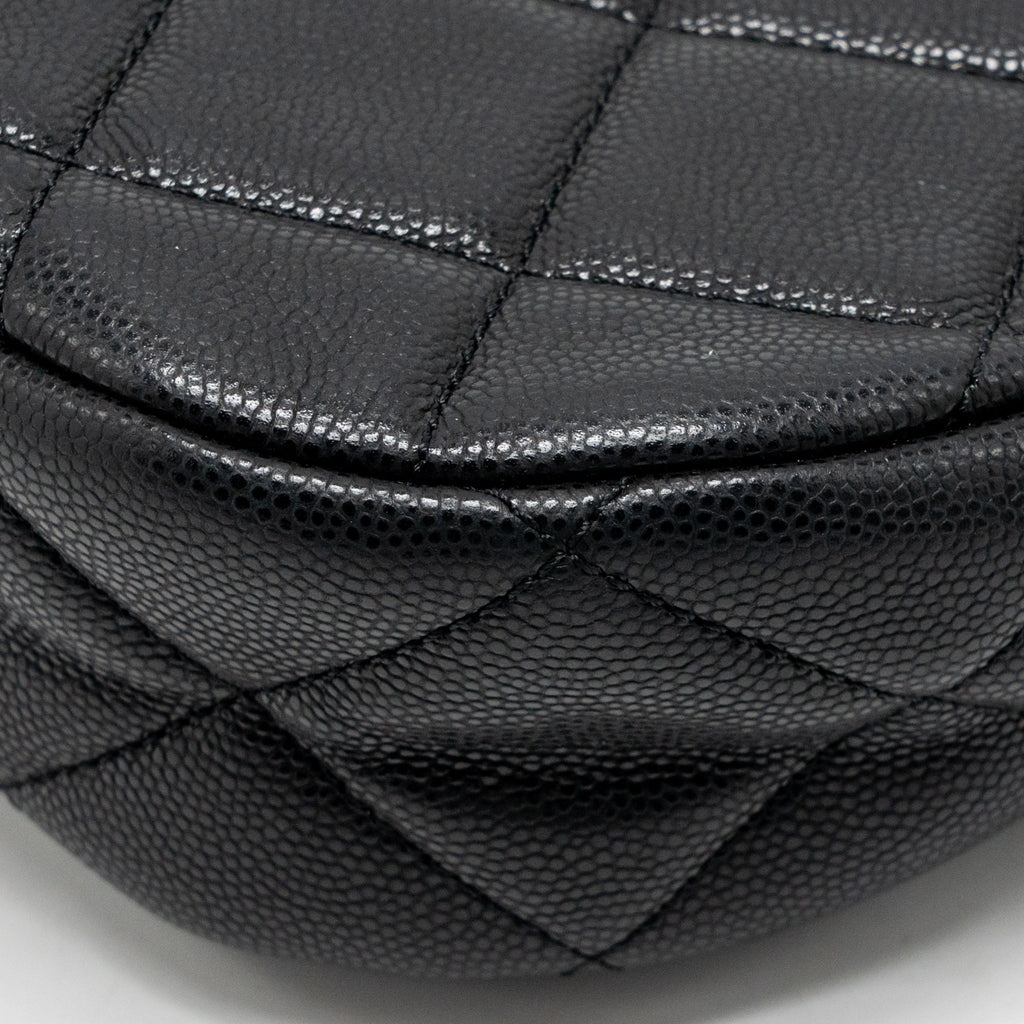 Chanel quilted hobo shoulder bag caviar black GHW (microchip)