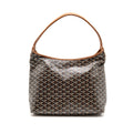 GOYARD BOHEME HOBO BAG GOYARDINE CANVAS/CALFSKIN BLACK/BROWN SHW
