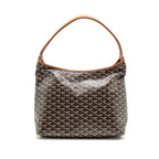 GOYARD BOHEME HOBO BAG GOYARDINE CANVAS/CALFSKIN BLACK/BROWN SHW