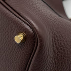 Hermes Picotin18 Lock Bag Clemence/Swift Rouge Sellier/Caban GHW