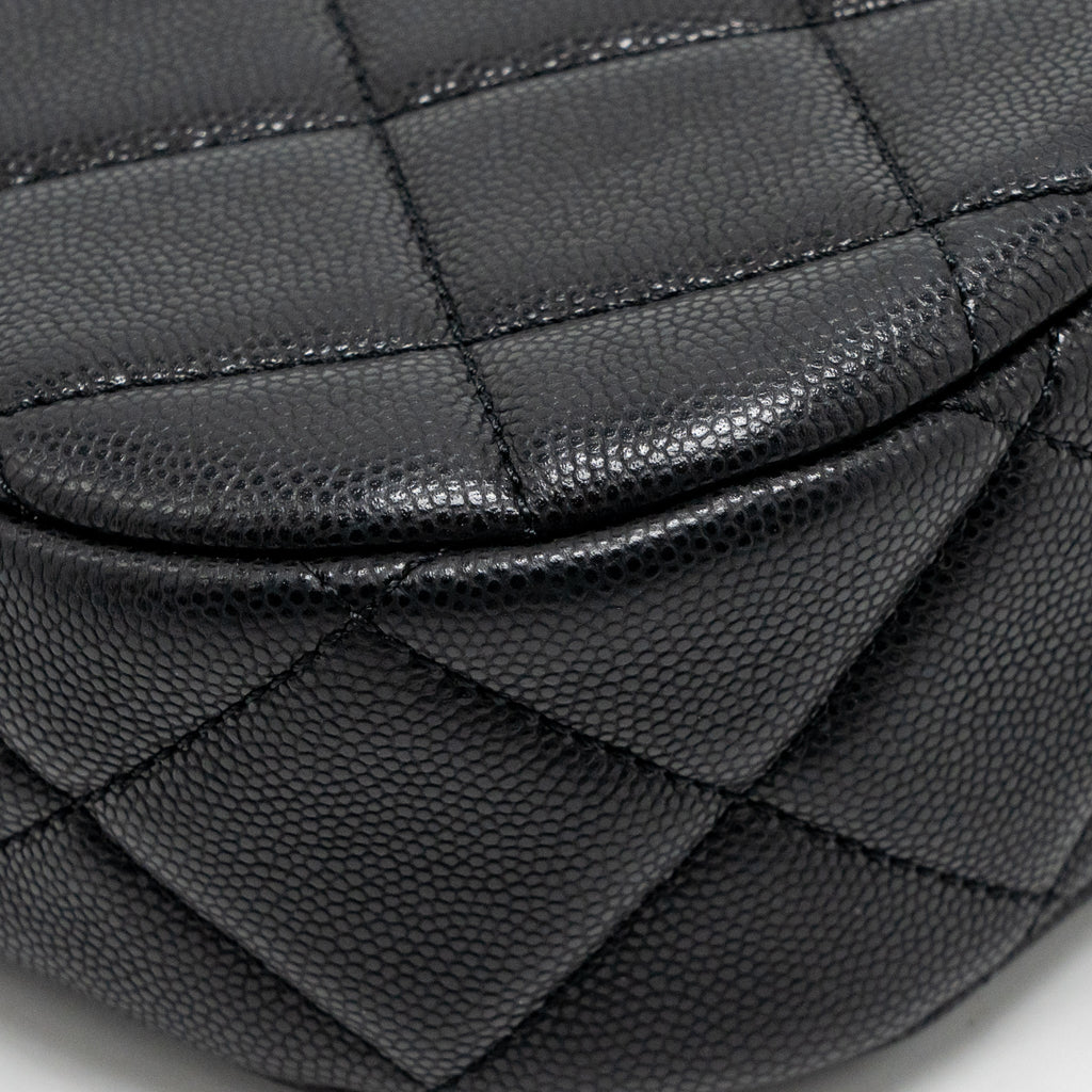 Chanel quilted hobo shoulder bag caviar black GHW (microchip)