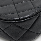 Chanel quilted hobo shoulder bag caviar black GHW (microchip)