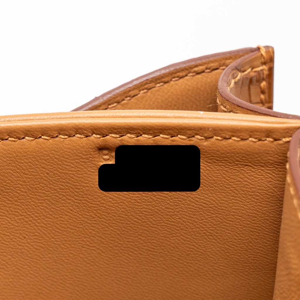 Hermes Mini Constance Alligator Mississippiensis Mat Gold GHW