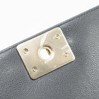 CHANEL SMALL BOY BAG CAVIAR GREY LGHW (MICROCHIP)