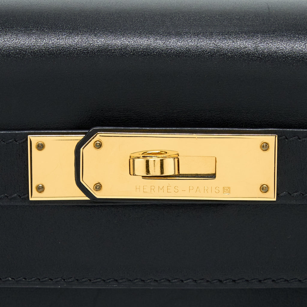 HERMES VINTAGE KELLY 28 BOX BLACK GHW