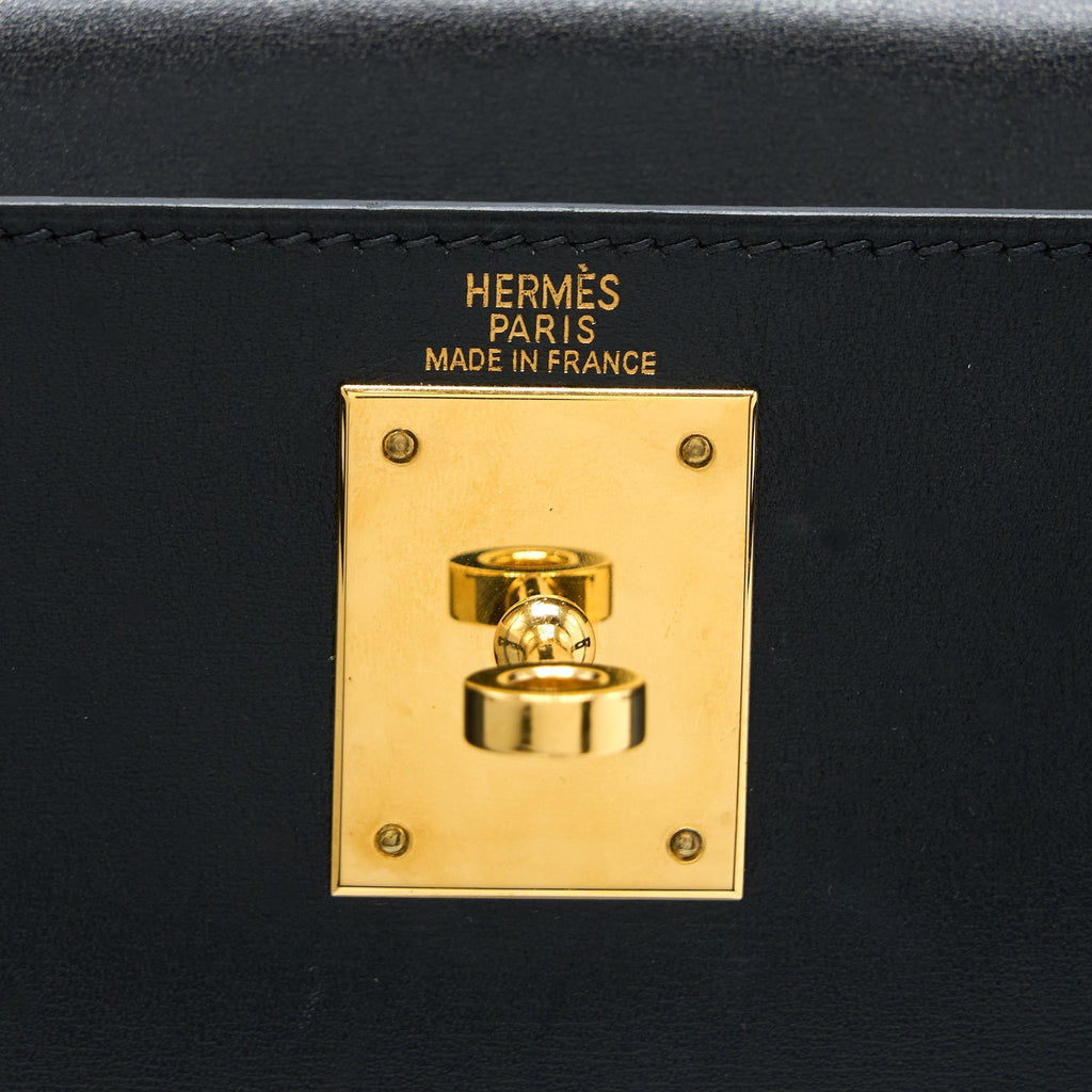 HERMES VINTAGE KELLY 28 BOX BLACK GHW