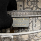 DIOR MEDIUM SADDLE BAG DIOR OBLIQUE EMBROIDERY LIGHT GREY GHW