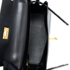 HERMES VINTAGE KELLY 28 BOX BLACK GHW