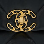 CHANEL SMALL 19 BAG LAMBSKIN BLACK MULTICOLOUR HARDWARE (MICROCHIP)