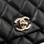 CHANEL 25S MINI COCO CRUSH HANDLE BAG CAVIAR BLACK LGHW (MICROCHIP)