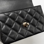 CHANEL 25S MINI COCO CRUSH HANDLE BAG CAVIAR BLACK LGHW (MICROCHIP)
