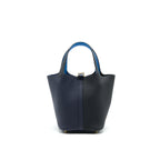 HERMES PICOTIN 18 LOCK BAG BLEU NUIT, NOIR, BLEU FRIDA