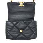 CHANEL SMALL 19 BAG LAMBSKIN BLACK MULTICOLOUR HARDWARE (MICROCHIP)