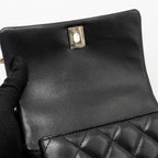 CHANEL 25S MINI COCO CRUSH HANDLE BAG CAVIAR BLACK LGHW (MICROCHIP)