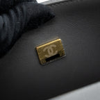 CHANEL SMALL BOY BAG CAVIAR GREY LGHW (MICROCHIP)