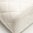 CHANEL LONG VANITY WITH COCO LETTER CHAIN LAMBSKIN WHITE GHW (MICROCHIP)