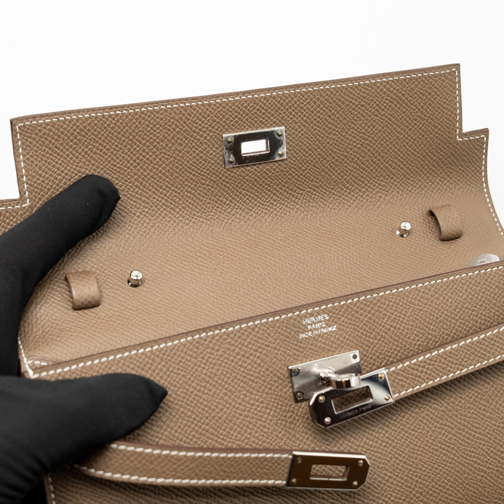 Hermes kelly to go epsom etoupe SHW