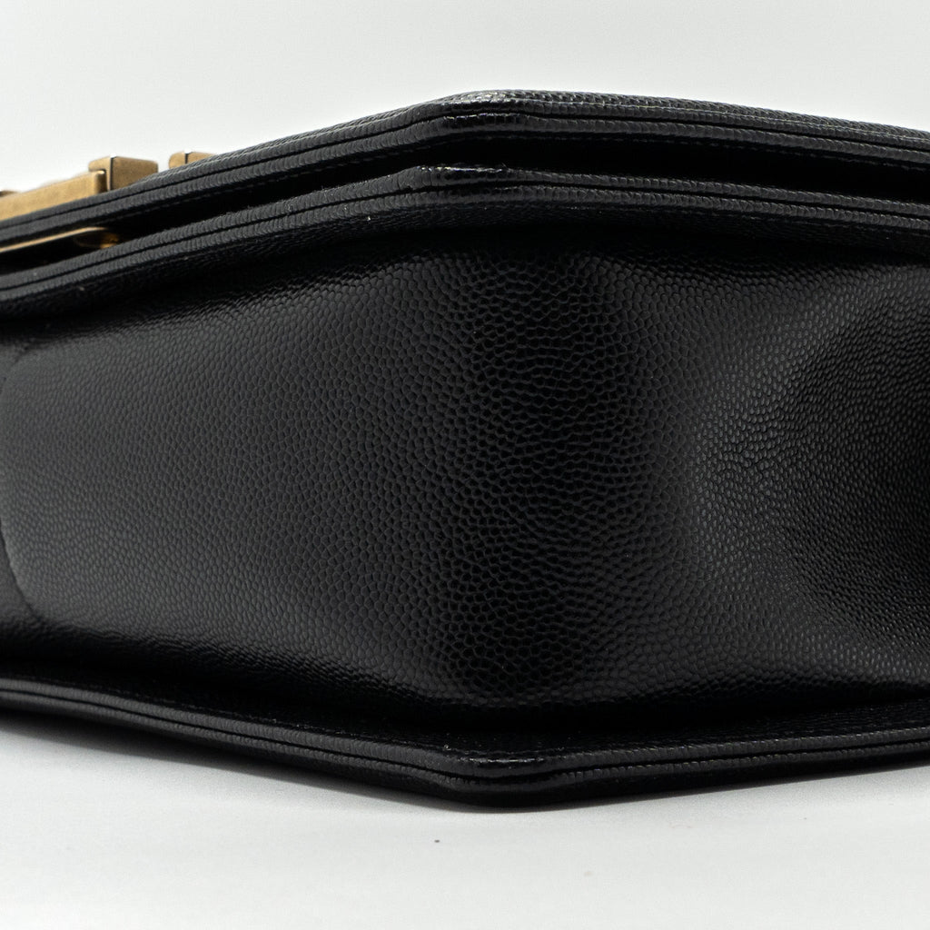 CHANEL MEDIUM CLASSIC BOY BAG CAVIAR BLACK GHW