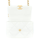 CHANEL SMALL 19 BAG GOATSKIN WHITE MULTICOLOUR HARDWARE