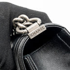 CHANEL MEDIUM BOY BAG CAVIAR BLACK RUTHENIUM HARDWARE