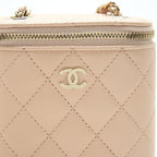 CHANEL 22C VERTICAL VANITY WITH CHAIN CAVIAR BEIGE LGHW