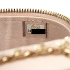CHANEL 22C LIGHT BEIGE CAVIAR VERTICAL VANITY WITH CHAIN LGHW