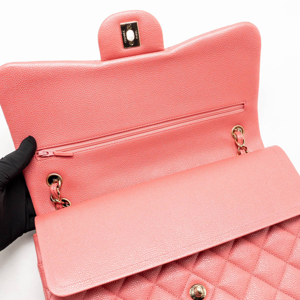 Chanel Jumbo Classic Double Flap Bag Caviar Pink LGHW