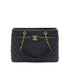 CHANEL SHOPPING TOTE BAG CAVIAR BLACK GHW