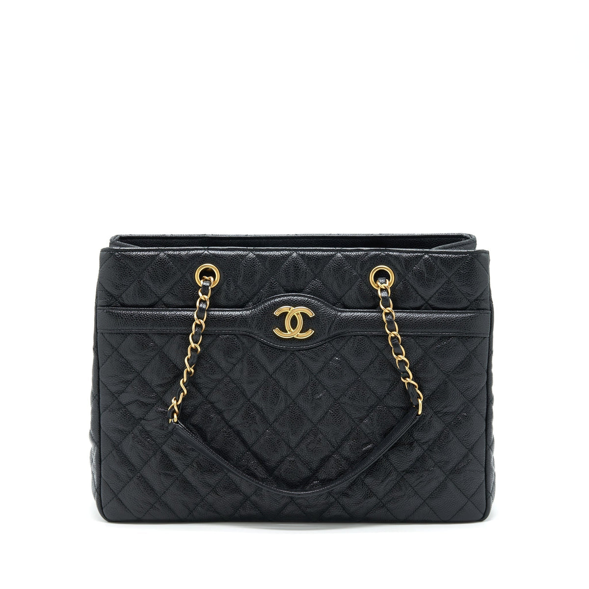 CHANEL SHOPPING TOTE BAG CAVIAR BLACK GHW